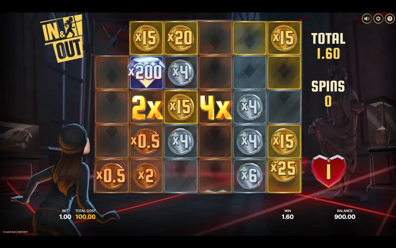 Heist Mode de In and Out en el último giro gratis