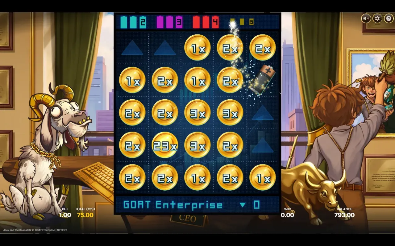 Tablero del bono casi lleno y barras 2 y 3 completas